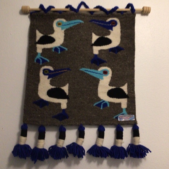 Vintage Artesian hand woven tapestry wool geese/duck hanging made in Ecuador - Picture 1 of 10